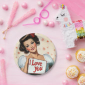 レトロピンアップラブ ペーパープレート (パーティー)