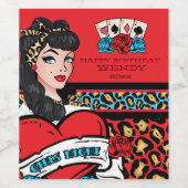 レトロピンアップRock-A-Billy ワインラベル (シングルラベル)