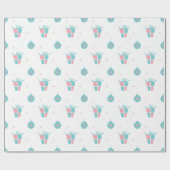 レトロピンクとアクアギフトボックス包装紙 ラッピングペーパー (フラット)