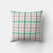レトロピンクとグリーン千鳥格子のの格子模様 クッション (裏面)