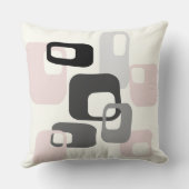 レトロピンクとグレー幾何学模様 クッション (裏面)