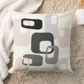 レトロピンクとグレー幾何学模様 クッション (ブランケット)