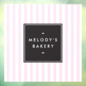 レトロピンクとホワイトのストライプベーカリー ウィンドウサイン (シート3)