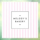 レトロピンクと白のストライプベーカリーウィンドウの固定 ウィンドウサイン (シート3)