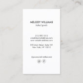 レトロピンクと白のストライプベーカリーソーシャルメディア 名刺 (裏面)