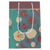 レトロピンクと白の花中抱き枕 ミディアムペーパーバッグ (裏面)