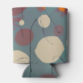 レトロピンクと白の花 缶クーラー (裏面)