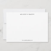 レトロピンクと白ストライプ色ありがとう ノートカード (裏面)