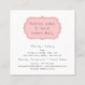 レトロピンクと白ヴィンテージキャンディストライプパン スクエア名刺 (裏面)