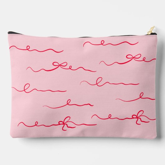 レトロピンクと花嫁の贈り物の波打った母親 アクセサリーポーチ (裏面)