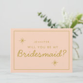 レトロピンクと赤の手書き花嫁の提案 招待状 (スタンド正面)