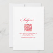 レトロピンクと赤の波の写真フレーム結婚ズ 招待状 (裏面)