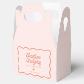 レトロピンクと赤の波状の手書結婚き フェイバーボックス (オープン)