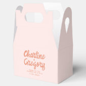 レトロピンクと赤の波状の手書結婚き フェイバーボックス (オープン)