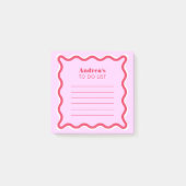 レトロピンクと赤はっきりした70パーソナライズされたs一覧へ ポストイット (正面)