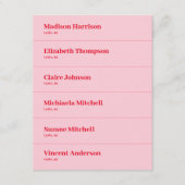 レトロピンクと赤結婚の座席表DIY 招待状 (正面)