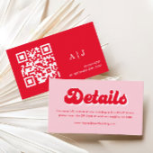 レトロピンクと赤結婚の詳細 エンクロージャーカード