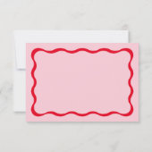 レトロピンクと赤結婚波 出欠カード (裏面)