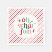 レトロピンクと赤Ohどのようなおもしろい スタンダードカクテルナプキン (正面)