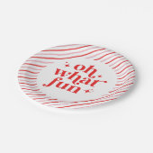 レトロピンクと赤Ohどのようなおもしろい ペーパープレート (アングル)