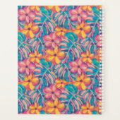 レトロピンクと黄色の花模様 プランナー手帳 (裏面)