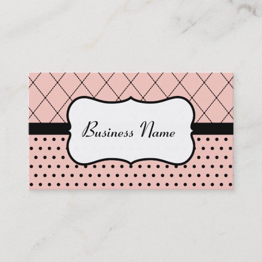 レトロピンクと黒の名刺 名刺 (正面)