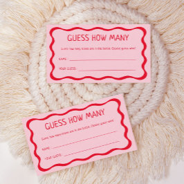 レトロピンクのキスがいくつあるか当ててみてゲーム エンクロージャーカード