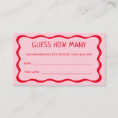 レトロピンクのキスの数当てゲーム エンクロージャーカード (正面)