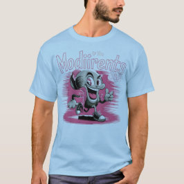 レトロピンクのキャラクターTシャツ Tシャツ
