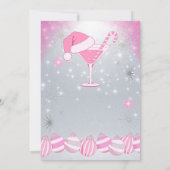 レトロピンクのジングル&ミンゲル ホリデーコックテイルパーティー 招待状 (裏面)