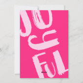 レトロピンクのスクリプト2枚の写真アーチ喜びのクリスマス シーズンカード (裏面)