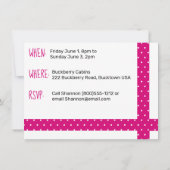 レトロピンクのハム缶トレーラーのグランピング 招待状 (裏面)