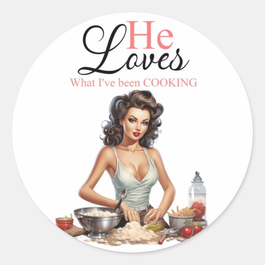 レトロピンクのピナップガール バチェロレッテパーティー ラウンドシール (正面)