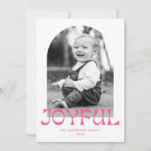 レトロピンクの喜びアーチ写真 シーズンカード (正面)