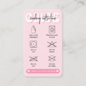 レトロピンクの洗濯説明書ランドリー気にガイド 名刺 (正面)