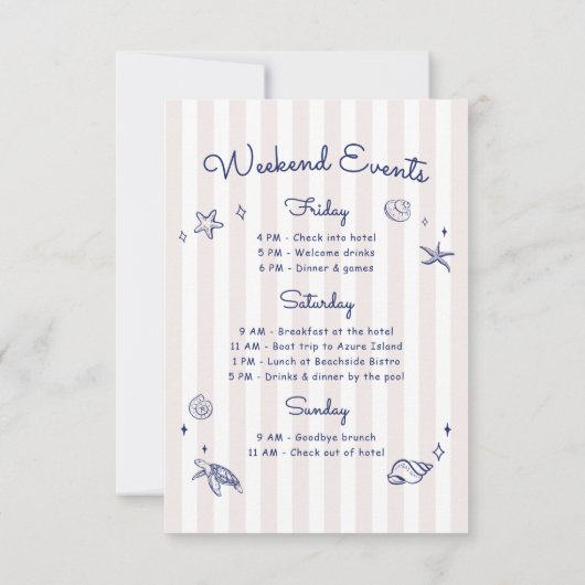 レトロピンクの貝殻とウェディングベルのバチェロレッテ 招待状 (裏面)