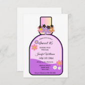 レトロピンクの香りボトルスイート16ミニマル 招待状 (正面/裏面)