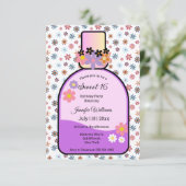 レトロピンクの香りボトルフローラスウィート16 招待状 (スタンド正面)