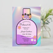 レトロピンクの香りボトル甘い16 holographic 招待状 (スタンド正面)