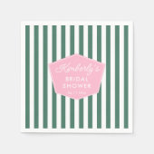 レトロピンクアンドグリーンビバリーヒルズブライダルシャワー スタンダードカクテルナプキン (正面)