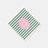 レトロピンクアンドグリーンビバリーヒルズブライダルシャワー スタンダードカクテルナプキン (角)