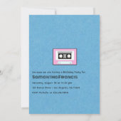 レトロピンクアンドブルードーナッツガールバースデーパーティー 招待状 (裏面)