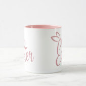 レトロピンクアンドブルーパステルハッピーイースター マグカップ (中央)