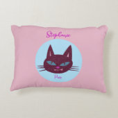 レトロピンクアンドブルーパーリング子猫 アクセントクッション (裏面)