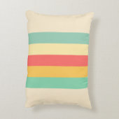 レトロピンクイエローグリーンブルーストライプズ アクセントクッション (裏面(縦))