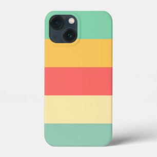 レトロピンクイエローグリーンブルーストライプズ iPhone 13 MINIケース