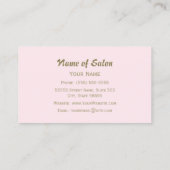 レトロピンクウーマンビューティシャン美しいサロン 名刺 (裏面)