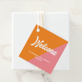 レトロピンクオレンジウェルカムギフトバスケット結婚バッグ フェイバータグ (インサイチュ)