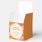 レトロピンクオレンジカスタムブライダルシャワーありがとう フェイバーボックス (オープン)