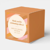 レトロピンクオレンジカスタムブライダルシャワーありがとう フェイバーボックス (裏面サイド)